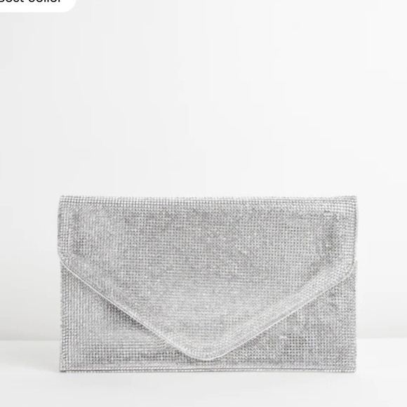 Rhinestone Silver Envelope Clutch - Picture 3 of 9